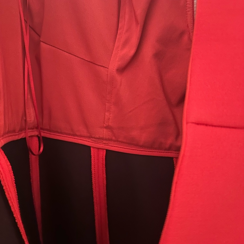 Nicholas Red Ruffled Backless Sheath Midi Dress - image 4